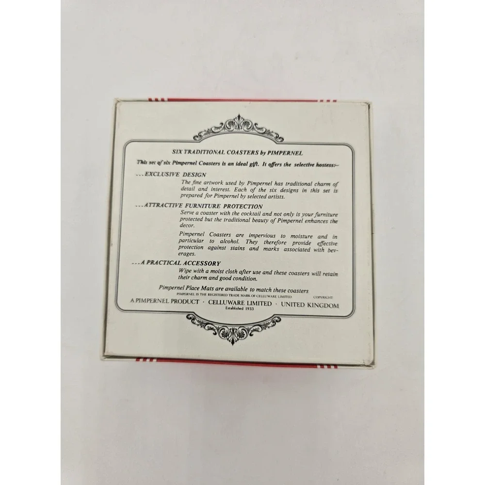 Pimpernel Cork Backed Coasters 19th Century London Box of 6 Vintage